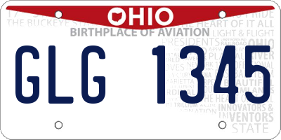 OH license plate GLG1345