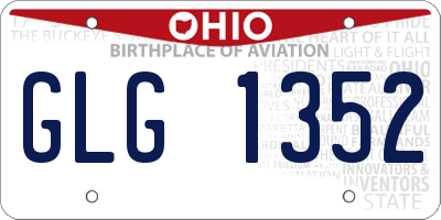 OH license plate GLG1352