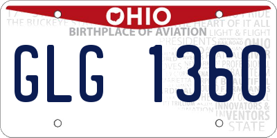 OH license plate GLG1360