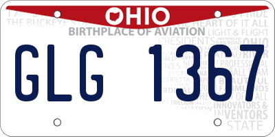 OH license plate GLG1367