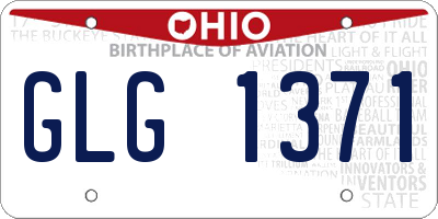 OH license plate GLG1371