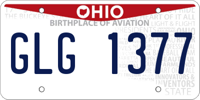 OH license plate GLG1377