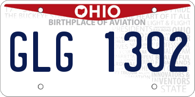 OH license plate GLG1392