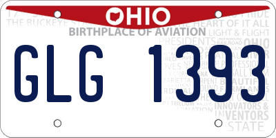 OH license plate GLG1393