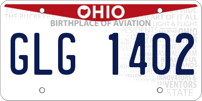 OH license plate GLG1402