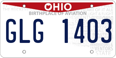 OH license plate GLG1403