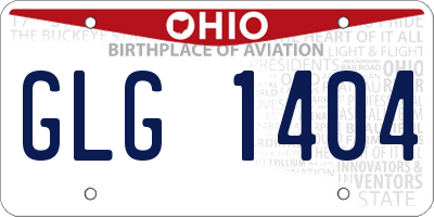OH license plate GLG1404