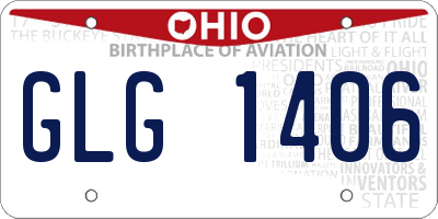 OH license plate GLG1406