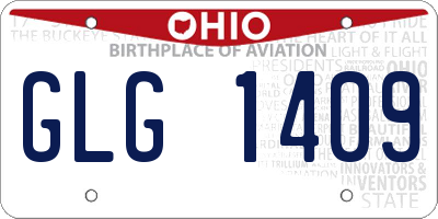 OH license plate GLG1409