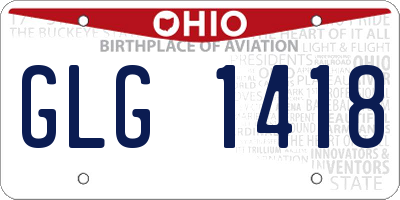 OH license plate GLG1418
