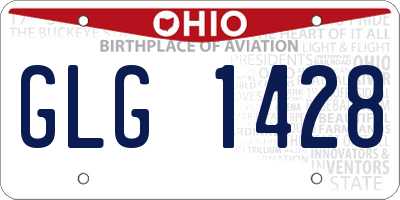 OH license plate GLG1428
