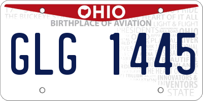 OH license plate GLG1445