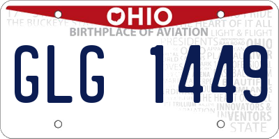 OH license plate GLG1449