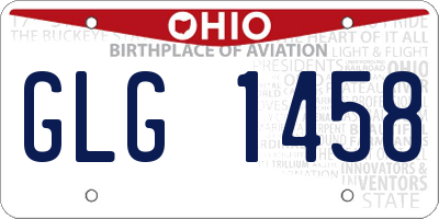 OH license plate GLG1458