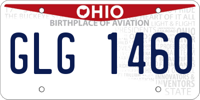 OH license plate GLG1460