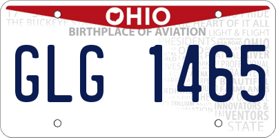OH license plate GLG1465