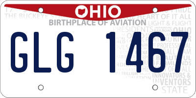 OH license plate GLG1467