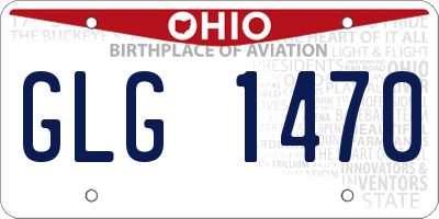 OH license plate GLG1470