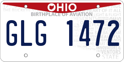 OH license plate GLG1472