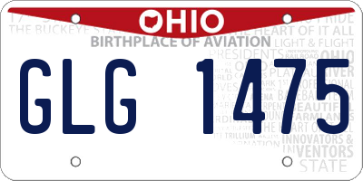 OH license plate GLG1475