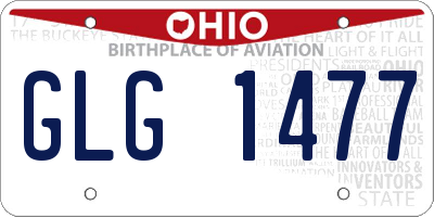 OH license plate GLG1477