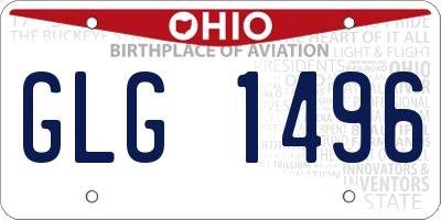OH license plate GLG1496