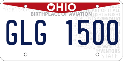 OH license plate GLG1500