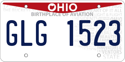 OH license plate GLG1523