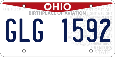 OH license plate GLG1592