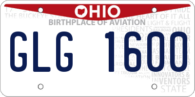 OH license plate GLG1600