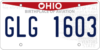OH license plate GLG1603