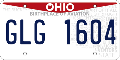 OH license plate GLG1604