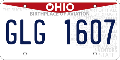 OH license plate GLG1607