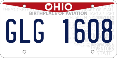 OH license plate GLG1608