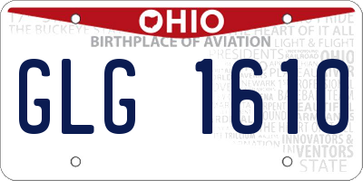 OH license plate GLG1610