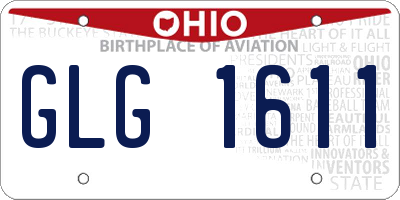 OH license plate GLG1611