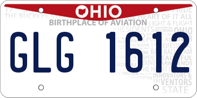 OH license plate GLG1612