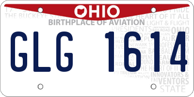 OH license plate GLG1614