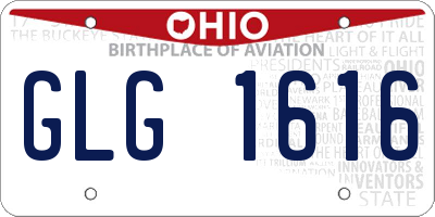 OH license plate GLG1616