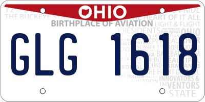 OH license plate GLG1618