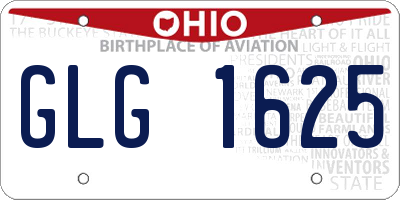 OH license plate GLG1625
