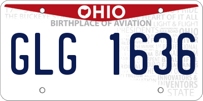 OH license plate GLG1636