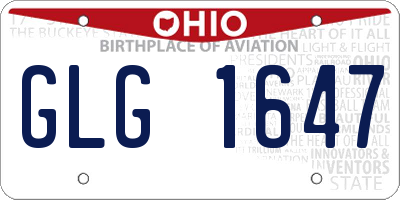OH license plate GLG1647