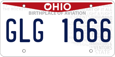OH license plate GLG1666