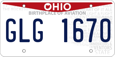 OH license plate GLG1670