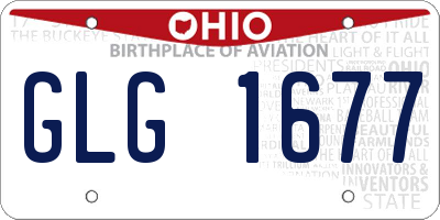 OH license plate GLG1677