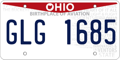 OH license plate GLG1685
