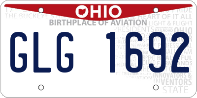 OH license plate GLG1692