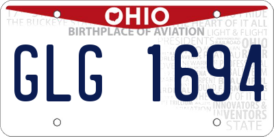 OH license plate GLG1694