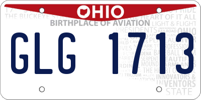 OH license plate GLG1713